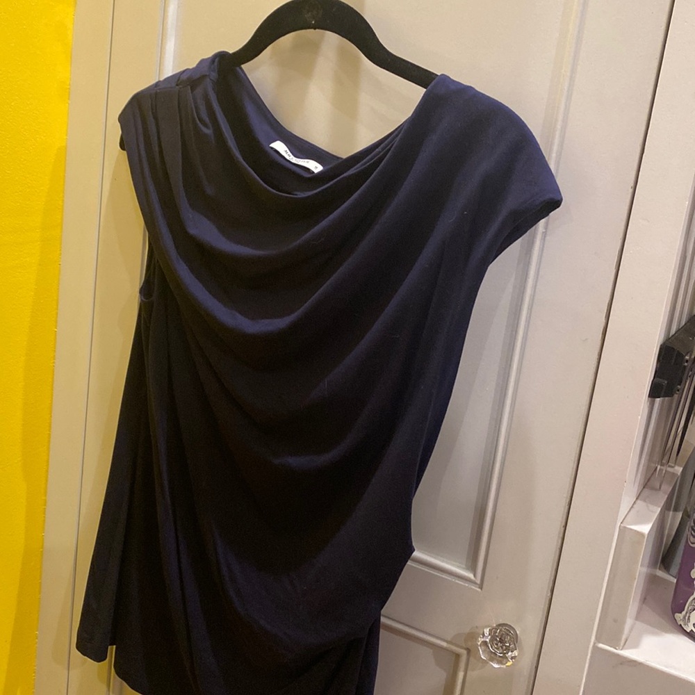MM Lafleur navy blue blouse